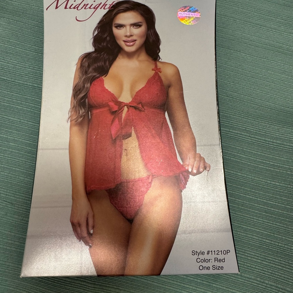 Midnight Red Lace Chemise Set